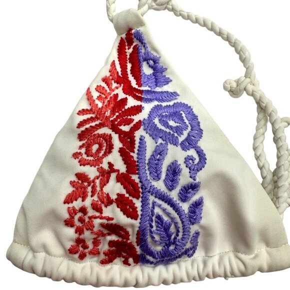 Victoria's Secret Embroidered String Bikini Top (M) - Picture 3 of 9